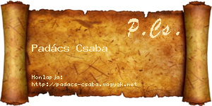 Padács Csaba névjegykártya